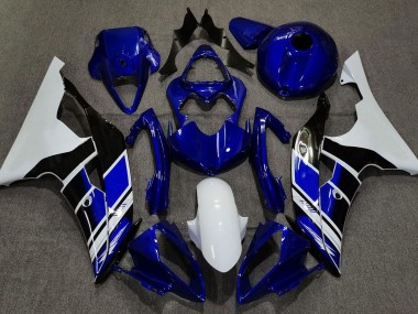 2008-2016 Dark Blue and White Custom Yamaha R6 Motorcycle Fairing UK