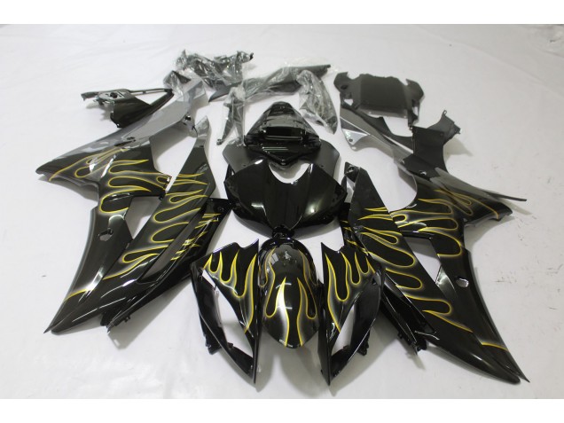 2008-2016 Gloss Black & Flame Yamaha R6 Motorcycle Fairing UK 2008-2016 Gloss Black & Flame Yamaha R6 Motorcycle Fairing UK