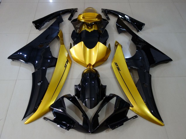 2008-2016 Gloss Black & Gold Yamaha R6 Motorcycle Fairing UK 2008-2016 Gloss Black & Gold Yamaha R6 Motorcycle Fairing UK