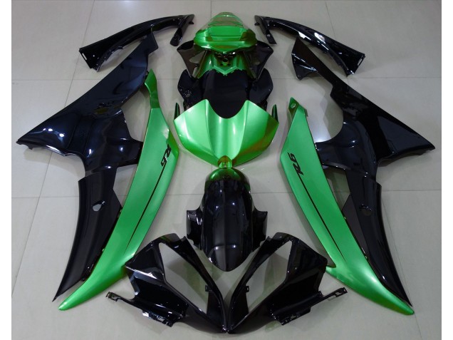 2008-2016 Gloss Black & Light Green Yamaha R6 Motorcycle Fairing UK