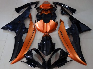 2008-2016 Gloss Black & Light Orange Yamaha R6 Motorcycle Fairing UK