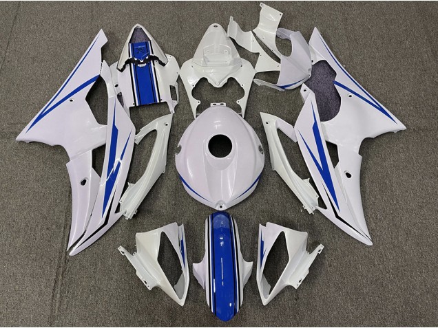 2008-2016 Gloss White and Blue Yamaha R6 Motorcycle Fairing UK 2008-2016 Gloss White and Blue Yamaha R6 Motorcycle Fairing UK
