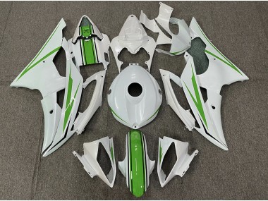 2008-2016 Gloss White and Green Yamaha R6 Motorcycle Fairing UK