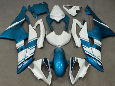 2008-2016 Gloss White and Light Blue OEM Style Yamaha R6 Motorcycle Fairing UK