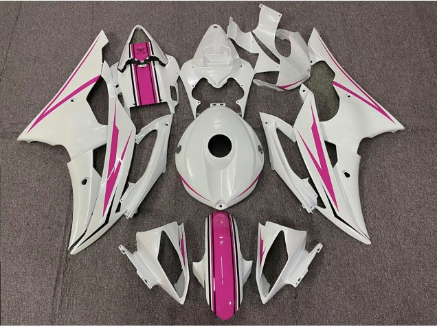 2008-2016 Gloss White and Pink Yamaha R6 Motorcycle Fairing UK 2008-2016 Gloss White and Pink Yamaha R6 Motorcycle Fairing UK
