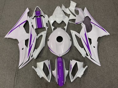 2008-2016 Gloss White and Purple Yamaha R6 Motorcycle Fairing UK