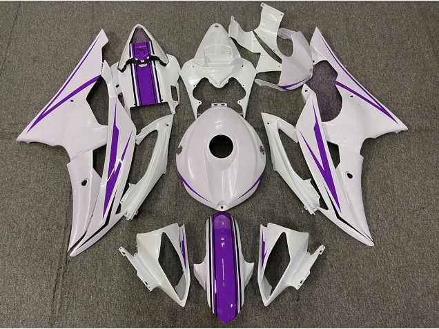 2008-2016 Gloss White and Purple Yamaha R6 Motorcycle Fairing UK 2008-2016 Gloss White and Purple Yamaha R6 Motorcycle Fairing UK