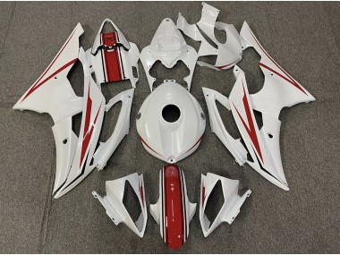 2008-2016 Gloss White and Red Yamaha R6 Motorcycle Fairing UK