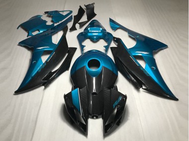 2008-2016 Light Blue w Carbon Style Yamaha R6 Motorcycle Fairing UK