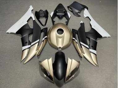 2008-2016 Matte Black and Gold Yamaha R6 Motorcycle Fairing UK