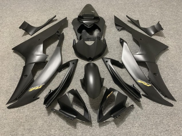 2008-2016 Matte Black with Gold Yamaha R6 Motorcycle Fairing UK