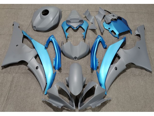 2008-2016 Matte Grey & Sky Blue Yamaha R6 Motorcycle Fairing UK
