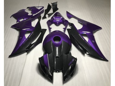 2008-2016 Purple w Carbon Style Yamaha R6 Motorcycle Fairing UK