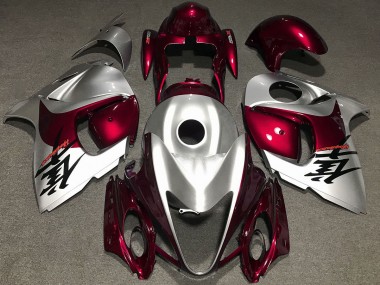 2008-2019 Gloss Red and Silver Suzuki GSXR 1300 Motorcycle Fairing UK