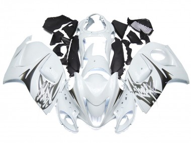 2008-2019 Gloss White with Silver Style Suzuki GSXR 1300 Motorcycle Fairing UK