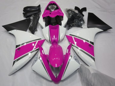 2009-2012 Gloss White and Pink Yamaha R1 Motorcycle Fairing UK