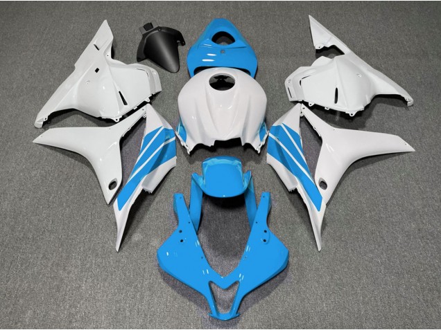 2009-2012 Light Blue and White Side Stripe Honda CBR600RR Motorcycle Fairing UK 2009-2012 Light Blue and White Side Stripe Honda CBR600RR Motorcycle Fairing UK