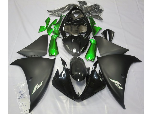 2009-2012 Matte Black & Green Yamaha R1 Motorcycle Fairing UK 2009-2012 Matte Black & Green Yamaha R1 Motorcycle Fairing UK