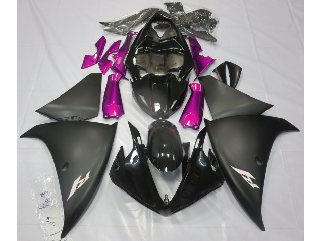 2009-2012 Matte Black & Pink Yamaha R1 Motorcycle Fairing UK