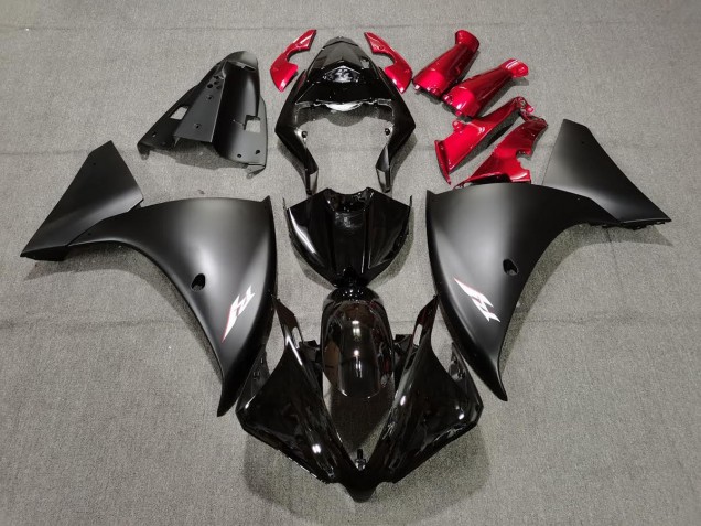 2009-2012 Matte Black and Red Yamaha R1 Motorcycle Fairing UK 2009-2012 Matte Black and Red Yamaha R1 Motorcycle Fairing UK
