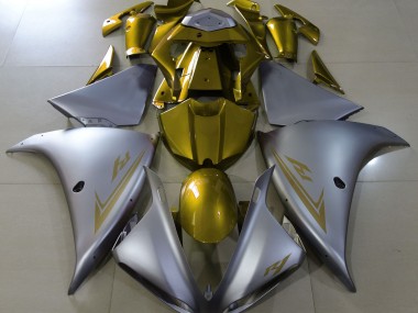 2009-2012 Matte Silver & Gold Yamaha R1 Motorcycle Fairing UK
