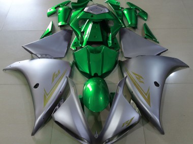 2009-2012 Matte Silver & Green Yamaha R1 Motorcycle Fairing UK