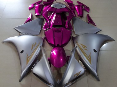 2009-2012 Matte Silver & Pink Yamaha R1 Motorcycle Fairing UK