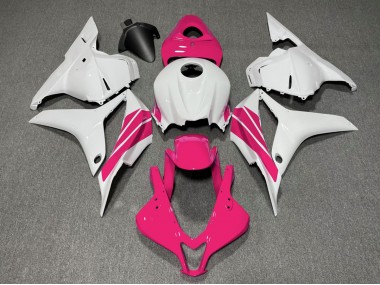 2009-2012 Pink and White Side Stripe Honda CBR600RR Motorcycle Fairing UK