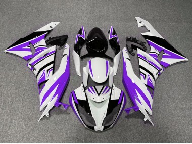 2009-2012 Purple White and Black Zag Kawasaki ZX6R Motorcycle Fairing UK