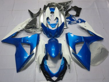 2009-2016 Blue and White Suzuki GSXR 1000 Motorcycle Fairing UK