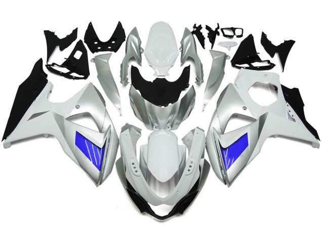2009-2016 Custom Silver and White with Black Suzuki GSXR 1000 Motorcycle Fairing UK 2009-2016 Custom Silver and White with Black Suzuki GSXR 1000 Motorcycle Fairing UK