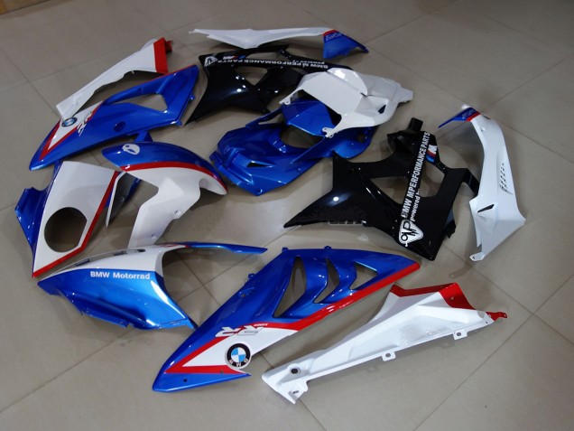 2009-2018 Stock style Blue and White BMW S1000RR Motorcycle Fairing UK