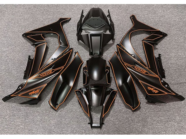 2011-2015 Matte Black & Orange Lining Kawasaki ZX10R Motorcycle Fairing UK 2011-2015 Matte Black & Orange Lining Kawasaki ZX10R Motorcycle Fairing UK