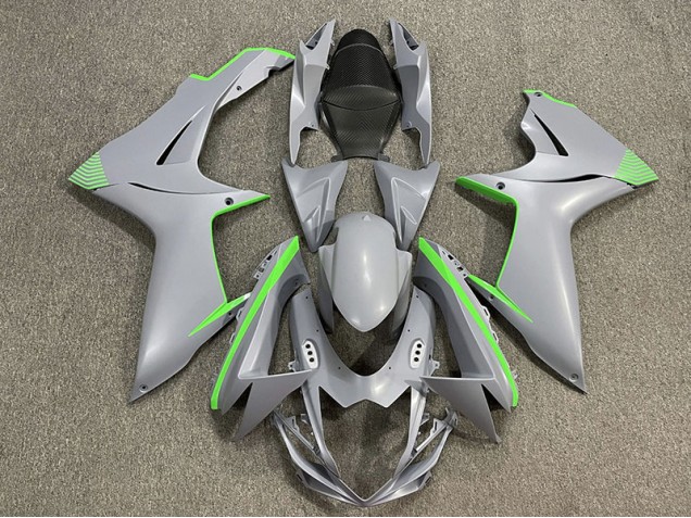 2011-2020 Matte Nardo Gray & Green Accents Suzuki GSXR 600-750 Motorcycle Fairing UK 2011-2020 Matte Nardo Gray & Green Accents Suzuki GSXR 600-750 Motorcycle Fairing UK