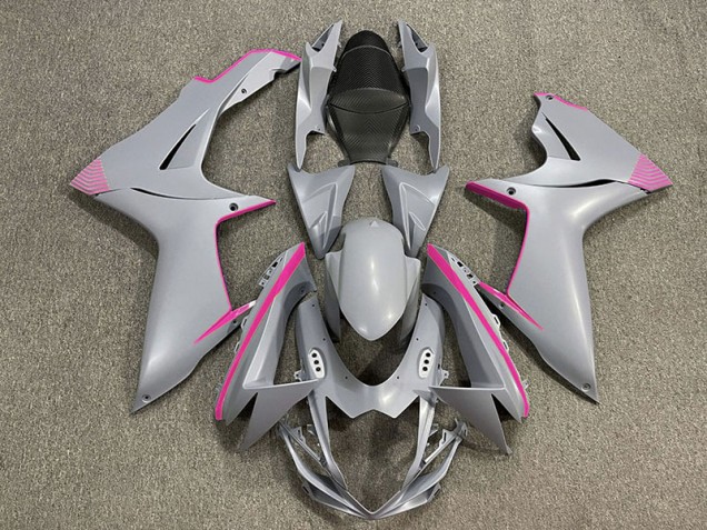 2011-2020 Matte Nardo Gray & Pink Accents Suzuki GSXR 600-750 Motorcycle Fairing UK 2011-2020 Matte Nardo Gray & Pink Accents Suzuki GSXR 600-750 Motorcycle Fairing UK