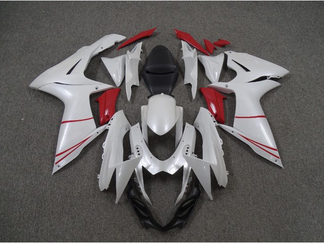 2011-2020 Pearl White and Red Suzuki GSXR 600-750 Motorcycle Fairing UK 2011-2020 Pearl White and Red Suzuki GSXR 600-750 Motorcycle Fairing UK