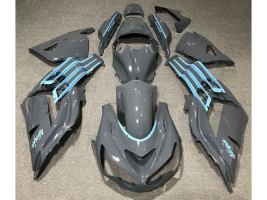 2012-2019 Gloss Grey & Light Blue Kawasaki ZX14R Motorcycle Fairing UK