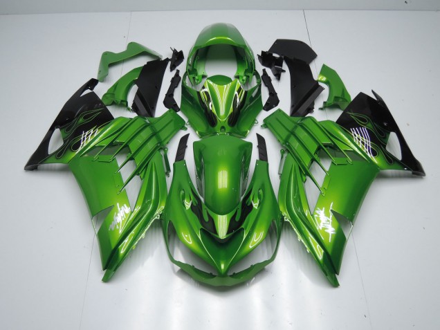 2012-2019 Green Flame Kawasaki ZX14R Motorcycle Fairing UK 2012-2019 Green Flame Kawasaki ZX14R Motorcycle Fairing UK