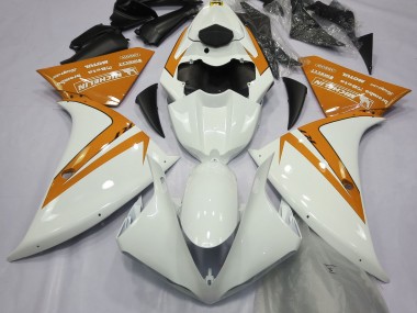 2013-2014 Gloss White and Orange Yamaha R1 Motorcycle Fairing UK
