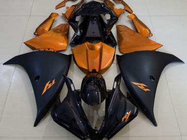 2013-2014 Matte Black and Orange Yamaha R1 Motorcycle Fairing UK