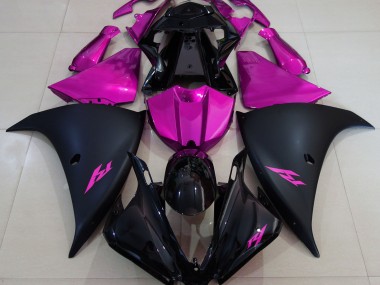 2013-2014 Matte Black and Pink Yamaha R1 Motorcycle Fairing UK
