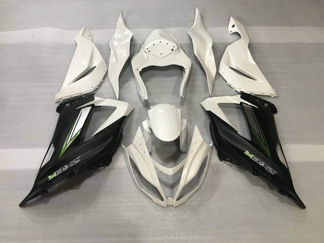 2013-2018 Crystal White & Satin Black Kawasaki ZX6R Motorcycle Fairing UK 2013-2018 Crystal White & Satin Black Kawasaki ZX6R Motorcycle Fairing UK