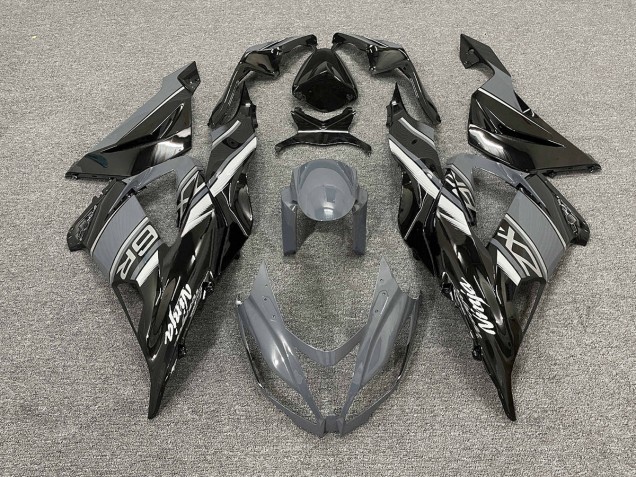 2013-2018 Gloss Grey and Black Kawasaki ZX6R Motorcycle Fairing UK 2013-2018 Gloss Grey and Black Kawasaki ZX6R Motorcycle Fairing UK