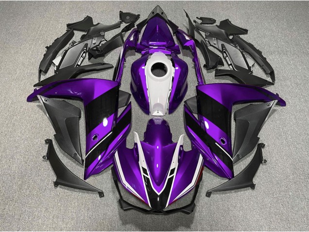 2015-2018 Purple Black and White Yamaha R3 Motorcycle Fairing UK 2015-2018 Purple Black and White Yamaha R3 Motorcycle Fairing UK