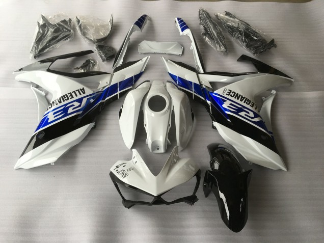 2015-2018 White Blue and Black Yamaha R3 Motorcycle Fairing UK