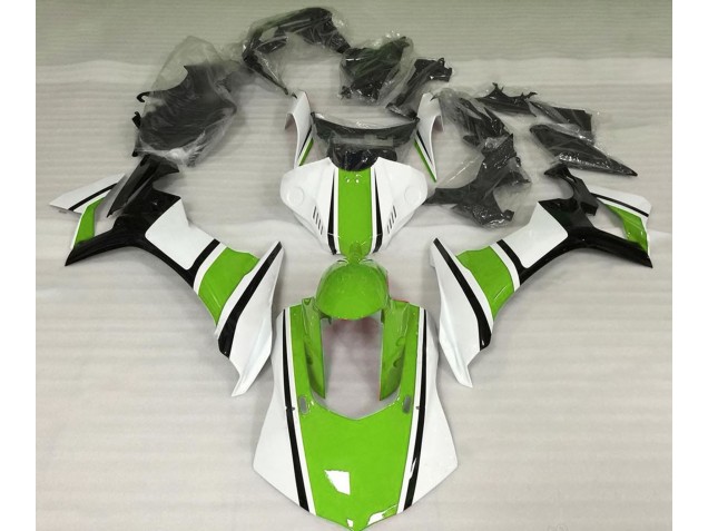 2015-2019 Gloss White Green and Black Yamaha R1 Motorcycle Fairing UK 2015-2019 Gloss White Green and Black Yamaha R1 Motorcycle Fairing UK