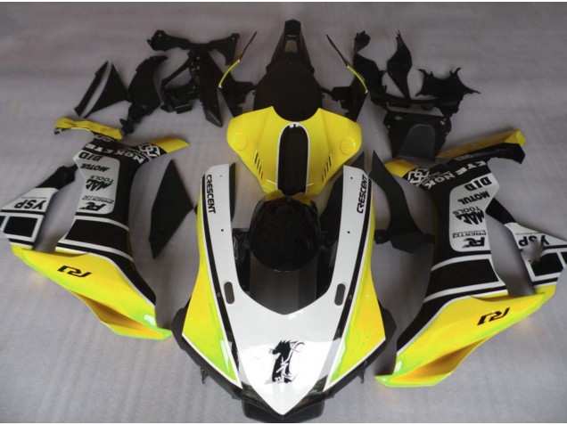 2015-2019 Gloss Yellow & White Yamaha R1 Motorcycle Fairing UK 2015-2019 Gloss Yellow & White Yamaha R1 Motorcycle Fairing UK