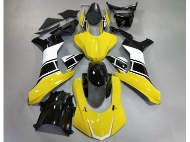 2015-2019 Gloss Yellow White and Black Yamaha R1 Motorcycle Fairing UK