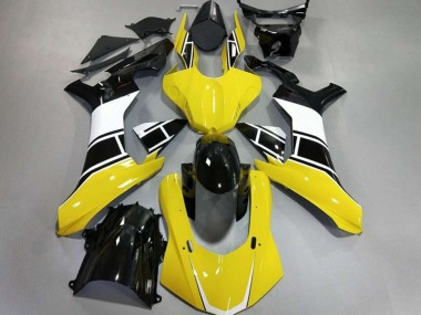 2015-2019 Gloss Yellow White and Black Yamaha R1 Motorcycle Fairing UK