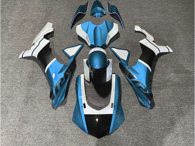 2015-2019 Light Blue & Carbon Fiber Accents Yamaha R1 Motorcycle Fairing UK 2015-2019 Light Blue & Carbon Fiber Accents Yamaha R1 Motorcycle Fairing UK